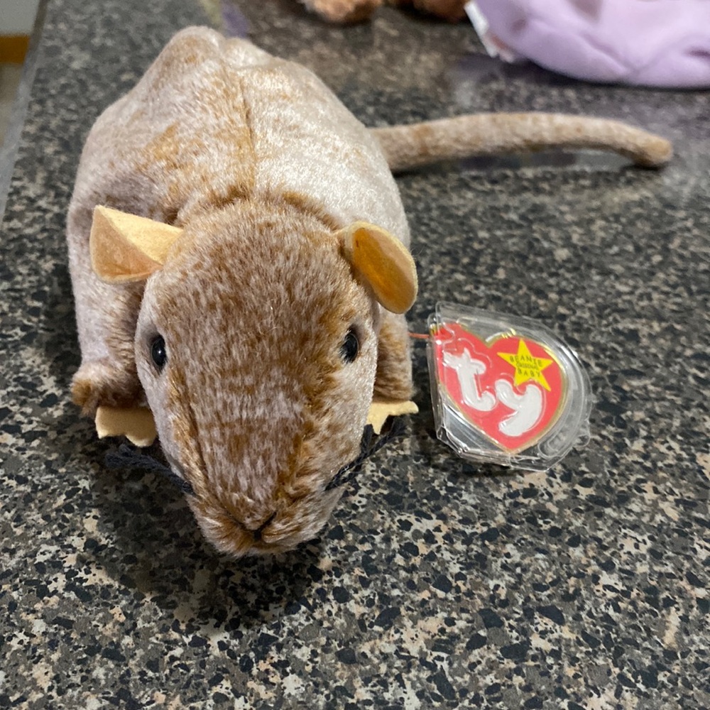 Ty Beanie Babies Baby Tiptoe the Mouse Rare Vintage Collectible Plush Gift Cute